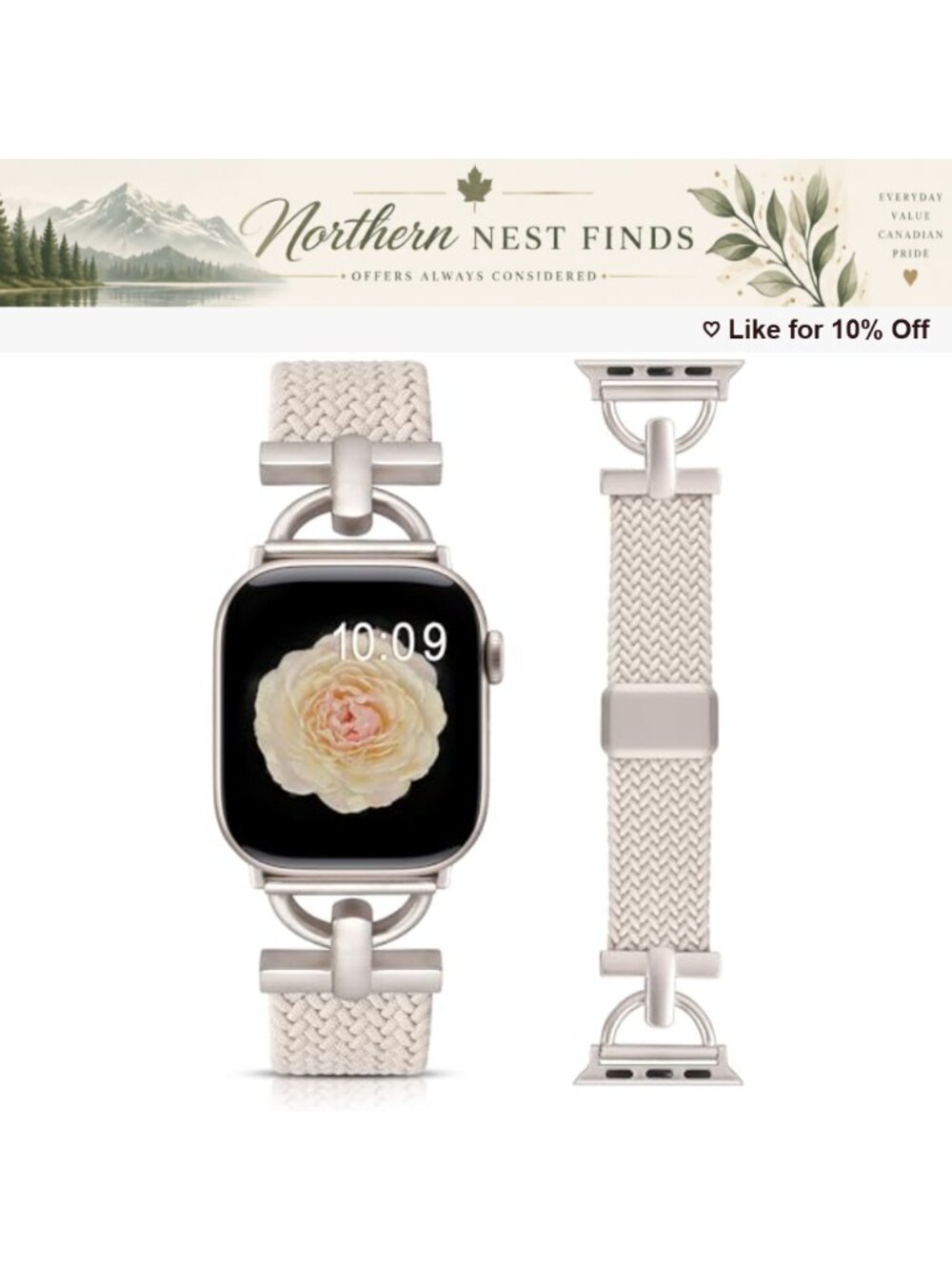 Magnetic Braided Loop Watch Band Compatible with Apple Watch Woven Nylon